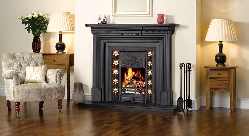 fireplace made by cast iron
